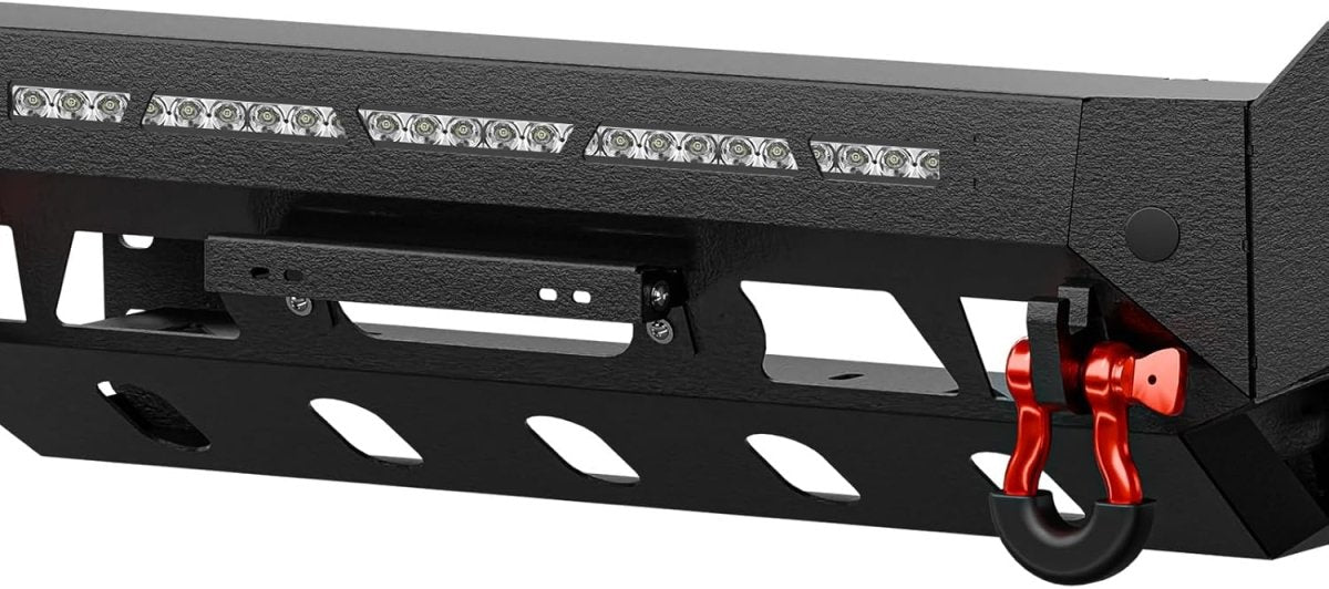 for Toyota Tacoma Front Bumpers Compatible with 2016-2023 Toyota Tacoma 3rd Gen Equipped with 3 x LED Lights | Yzona