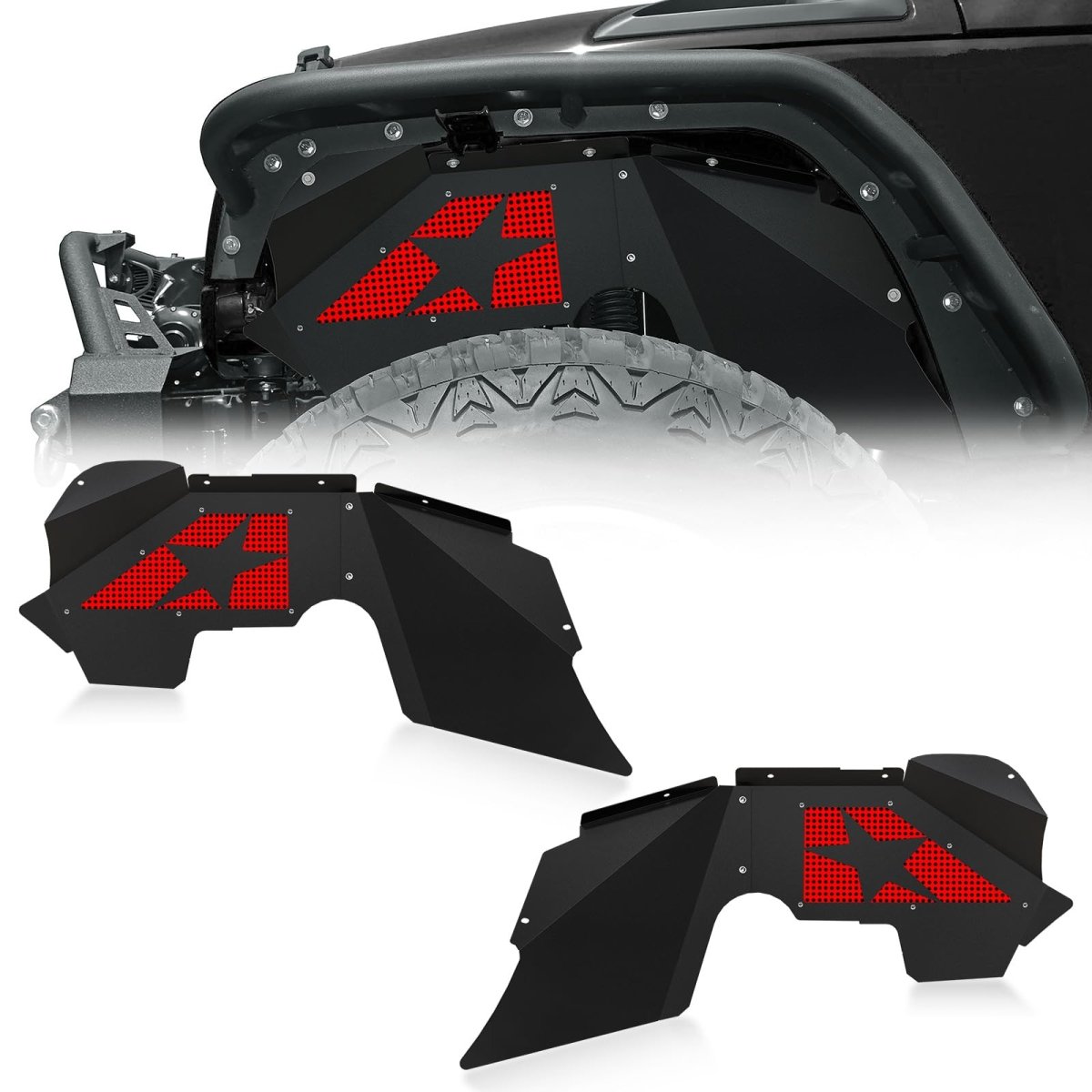 Yzona Off Road Front Fender Liners | 07-18 Jeep Wrangler JK & JKU Unlimited Sport Sahara Rubicon | Yzona