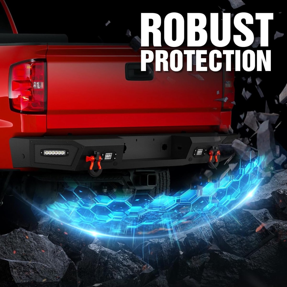 Pickup Truck Rear Bumpers for Sale Compatible with 2011-2014 Chevy Silverado & GMC Sierra 2500 3500 HD | Yzona