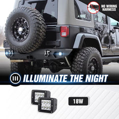 Replacement Truck Bumpers Compatible with 2007-2018 Jeep Wrangler JK JKU Unlimited 2/4 Doors - Yzona