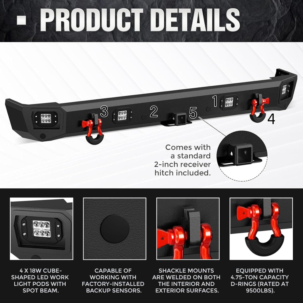 Best Replacement Bumper for 1999-2004 Land Rover Discovery 2 Rock Crawler Bumper | Yzona