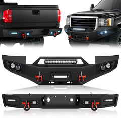 Heavy Duty Rear & Front Truck Winch Aftermarket Bumpers for 2011-2014 GMC Sierra 2500 3500 HD| Yzona