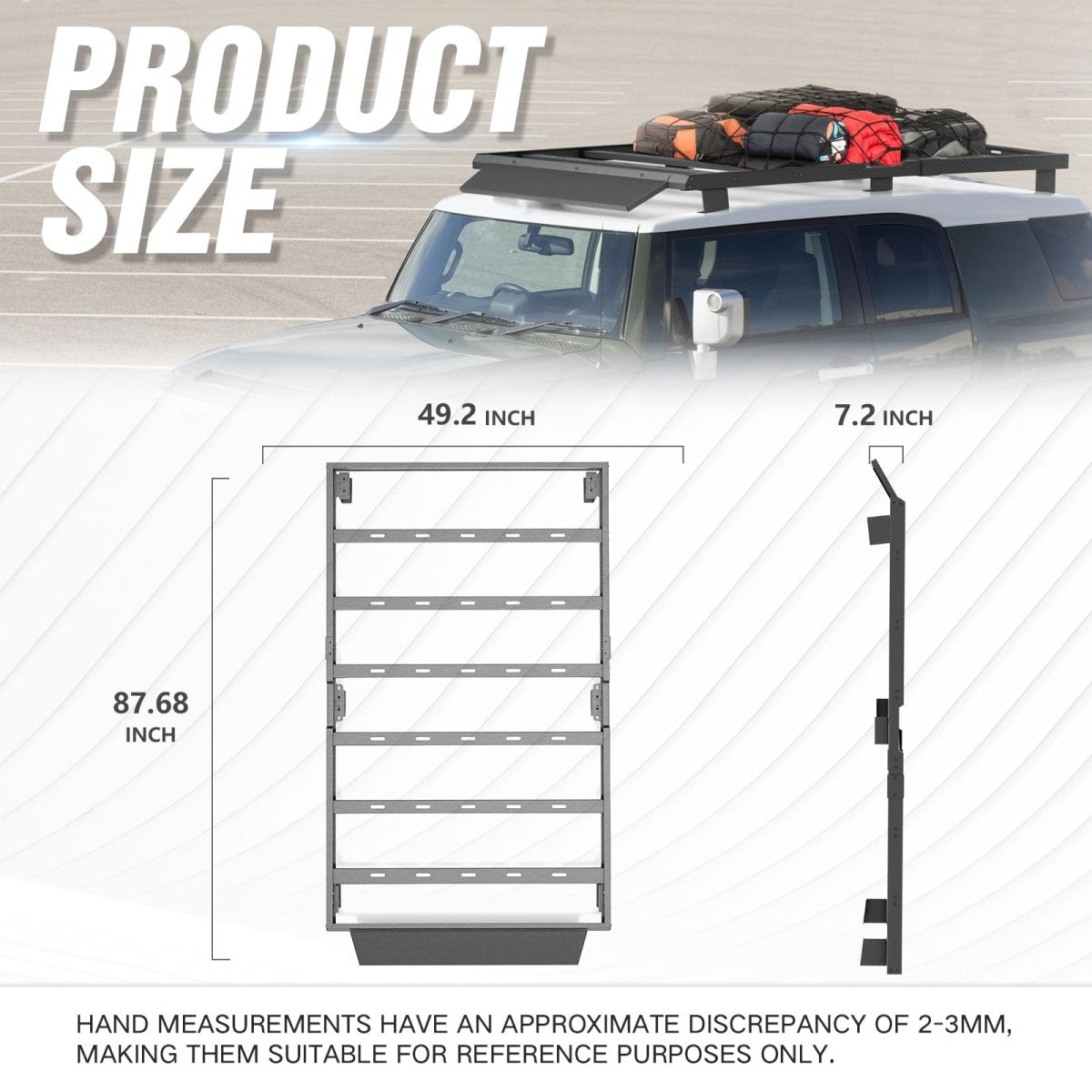 Roof Rack Cargo Basket Compatible with 2007-2014 Toyota FJ Cruiser | Yzona