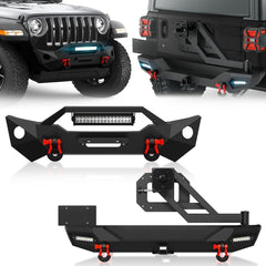 Aftermarket Front & Rear Bumper for 2018-2024 Jeep Wrangler JL JLU w/Sensor Holes | Yzona