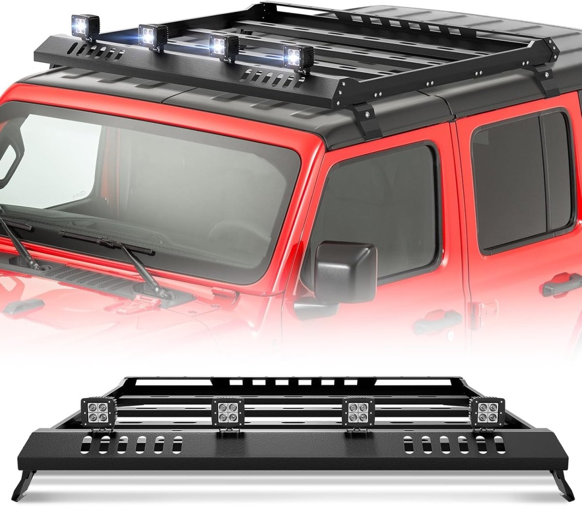 Roof Cargo Carrier Luggage Rack for Jeep Wrangler JK JL Unlimited & Gladiator JT 4 Doors Hardtop(07-24) | Yzona
