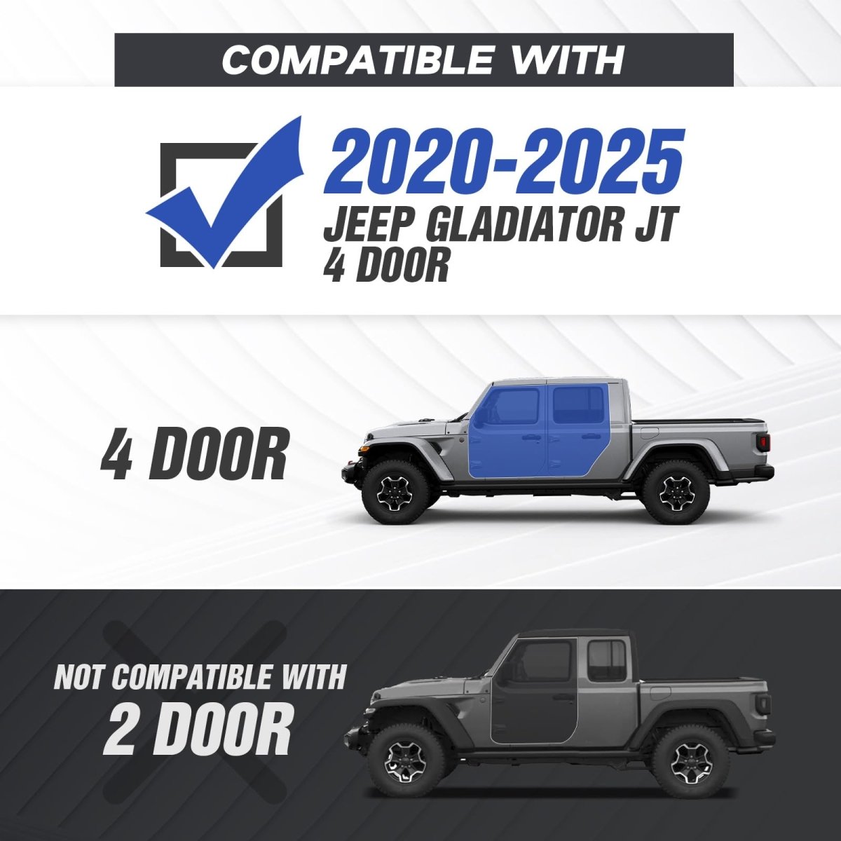 Side Step for Truck Compatible with 2020-2025 Jeep Gladiator JT 4 Door - Yzona
