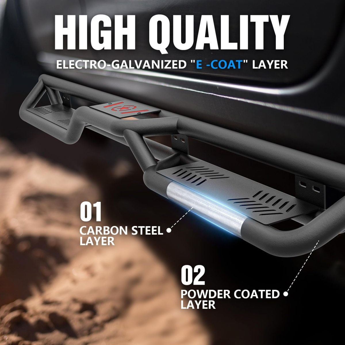 Pickup Truck Side Steps Compatible with 1999-2016 Ford F250 F350 Super Cab - Yzona