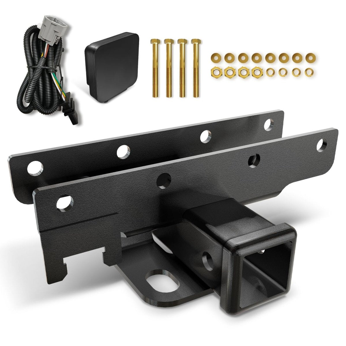 for Jeep Wrangler Tow Trailer Hitch Receiver | 18-24 Jeep Wrangler JL JLU Hitch Receiver with Cover(2 Door & 4 Doors) | Yzona