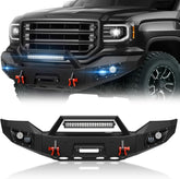 Truck Front Off-road Bumpers for 2016-2018 GMC Sierra 1500 with 5 x LED Lights| Yzona