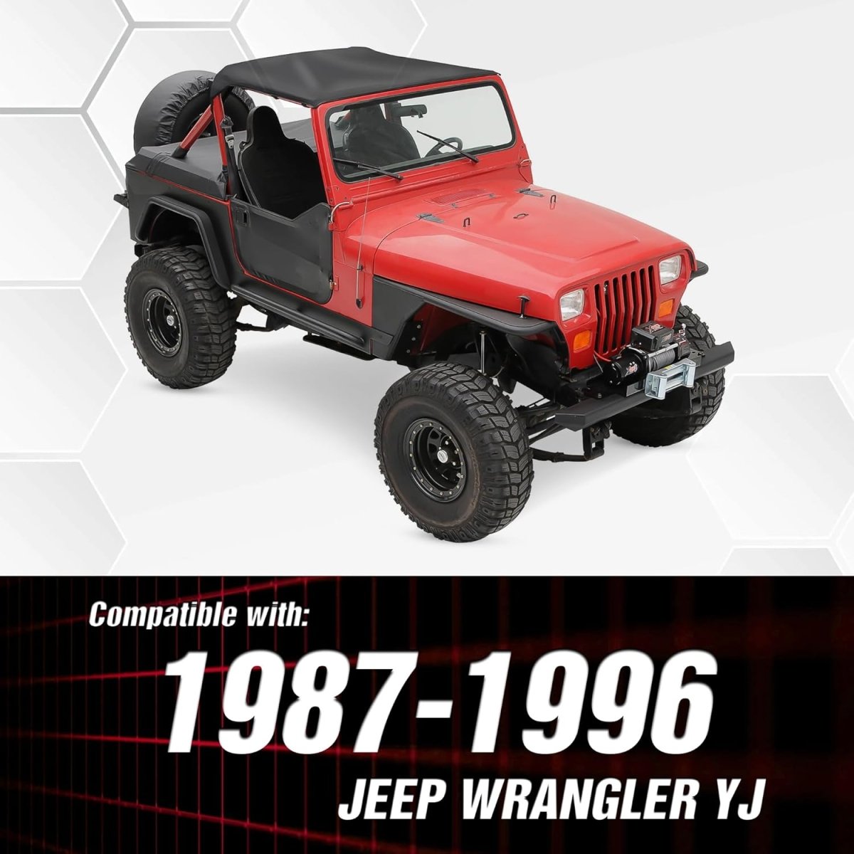 Fender Flares Compatible with 1987-1996 Jeep Wrangler YJ