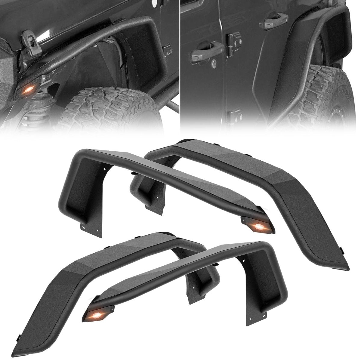 Fender Flares for Trucks Compatible with 2018-2024 Jeep Wrangler JL JLU Unlimited 2/4 Doors - Yzona