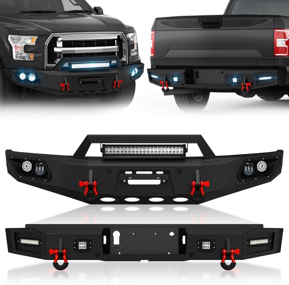 Winch Plate Front & Rear Car Bumpers for Sale 2015-2017 Ford F150(Excluding Raptor and Ecoboost) with Winch Plate | Yzona