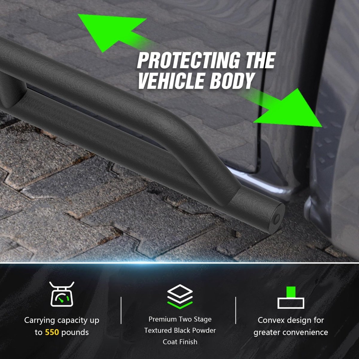 Yzona Truck Side Step Bars Compatible with 2007-2018 Jeep Wrangler JK JKU Unlimited 4 Doors