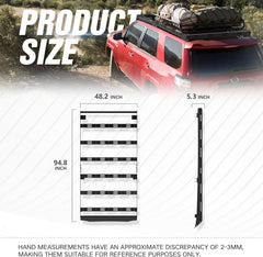 Full Size Luggage Roof Rack Cargo Basket for 2010-2024 Toyota 4Runner 5th Gen | Yzona