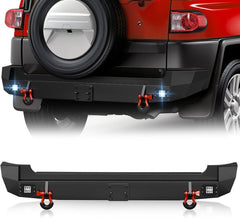 Super Duty Rear Bumpers for 2007-2014 Toyota FJ Cruiser 1st Gen with 2 x 18W LED Lights | Yzona