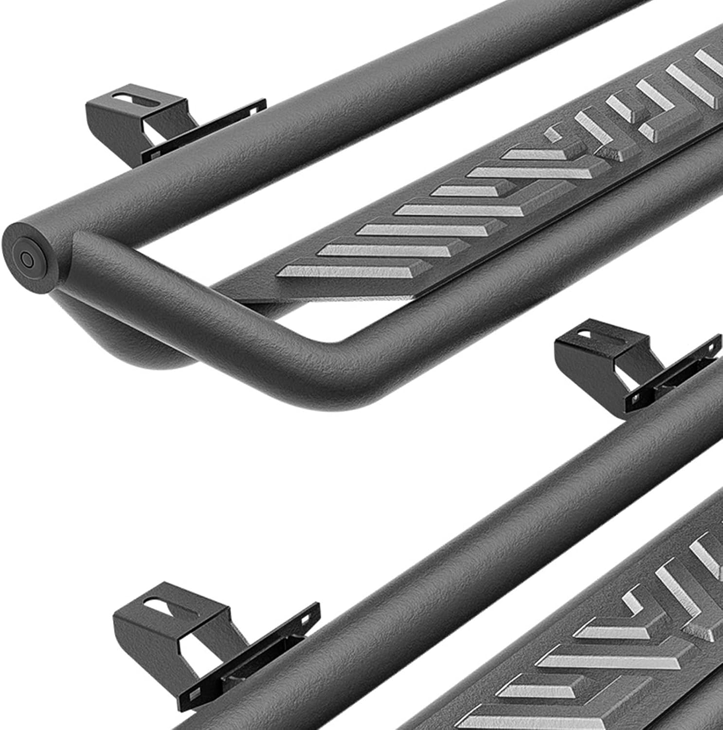 for Gladiator JT Running Boards Side Steps Compatible with 2020 2021 2022 2023 2024 2025 Jeep Gladiator JT 4 Door, Two Stairs Design Nerf Bars Step Plates Rock Sliders Rail (Heavy-Duty Steel)