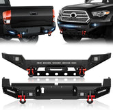for 2016-2023 Toyota Tacoma 3rd Gen Rear & Front Steel Bumpers with LED Lights | Yzona