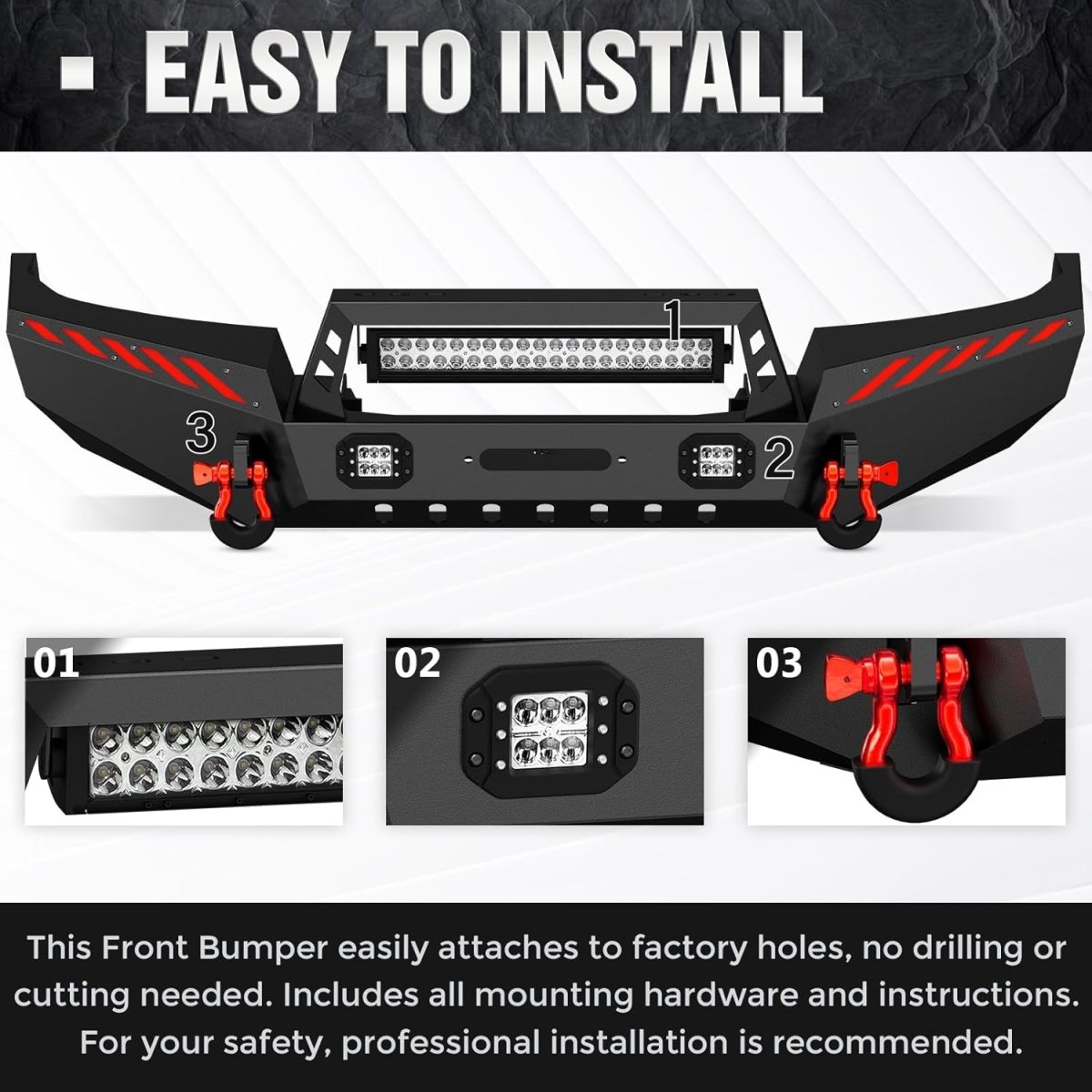 for Jeep WJ Bumpers Compatible with 1999-2004 Jeep 2nd Gen Grand Cherokee WJ | Yzona