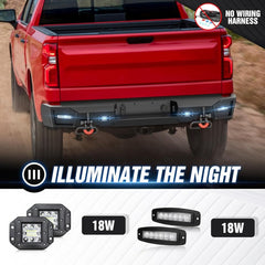 Rear Overland Durable Bumpers for 2019-2024 Chevy Chevrolet Silverado 1500 & GMC Sierra 1500 | Yzona