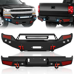 for Aftermarket Chevy Bumpers Compatible with 2016-2018 Chevrolet Silverado 1500 with Winch Plate | Yzona