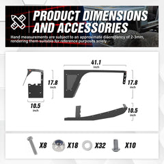 Wheel Well Front Fender Flares Compatible with 1997-2006 Jeep Wrangler TJ & 2004-2006 Jeep Wrangler LJ | Yzona