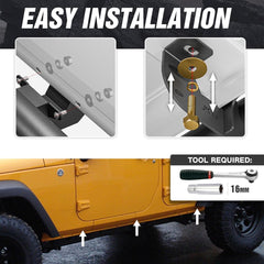 Best Running Boards for Jeep Wrangler JK JKU Unlimited(07-18)-Only for 4 Doors| Yzona