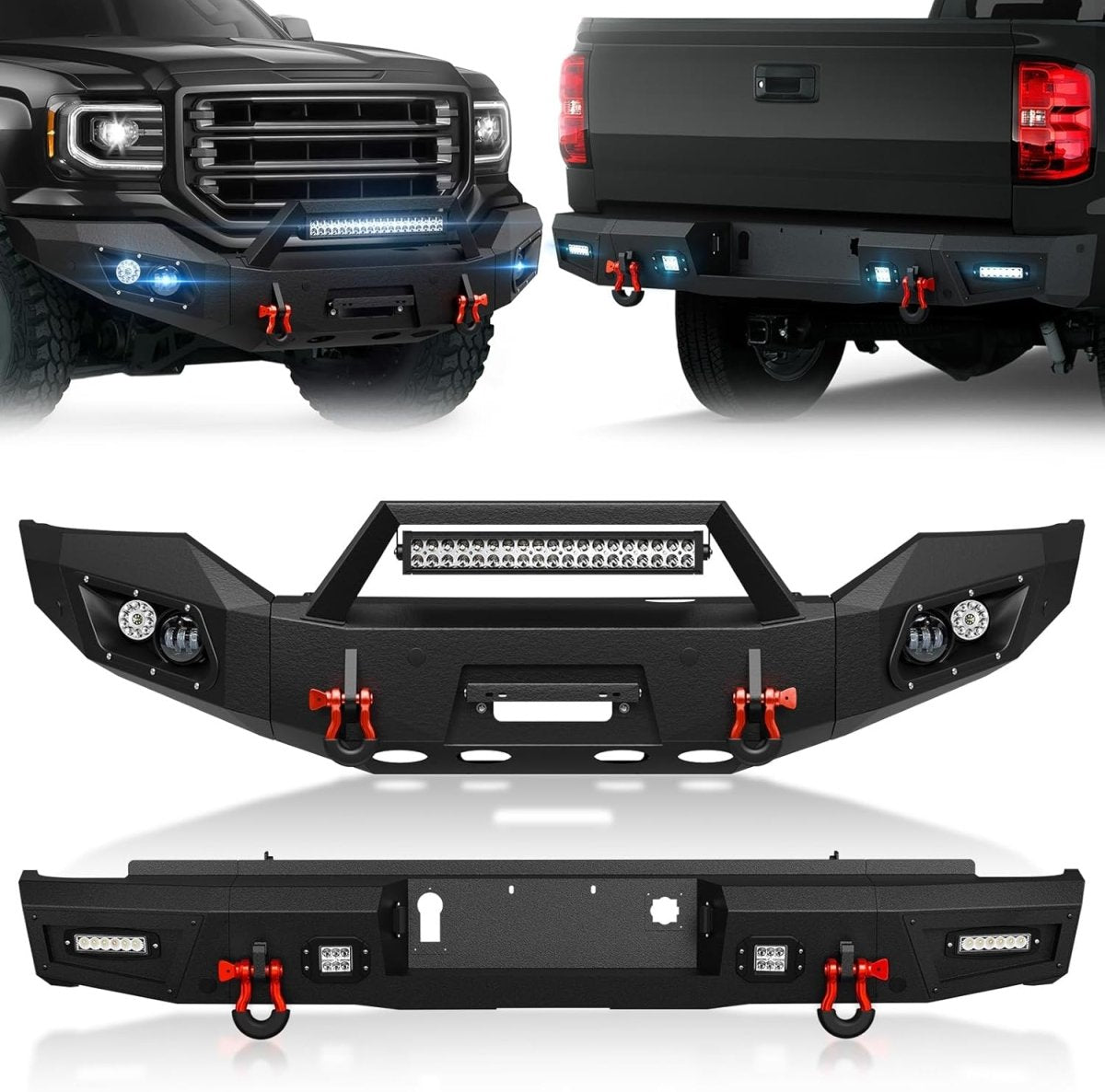 Off Road Rear & Front Car Truck Bumpers for GMC Sierra 1500 | 2016 2017 2018 | Yzona