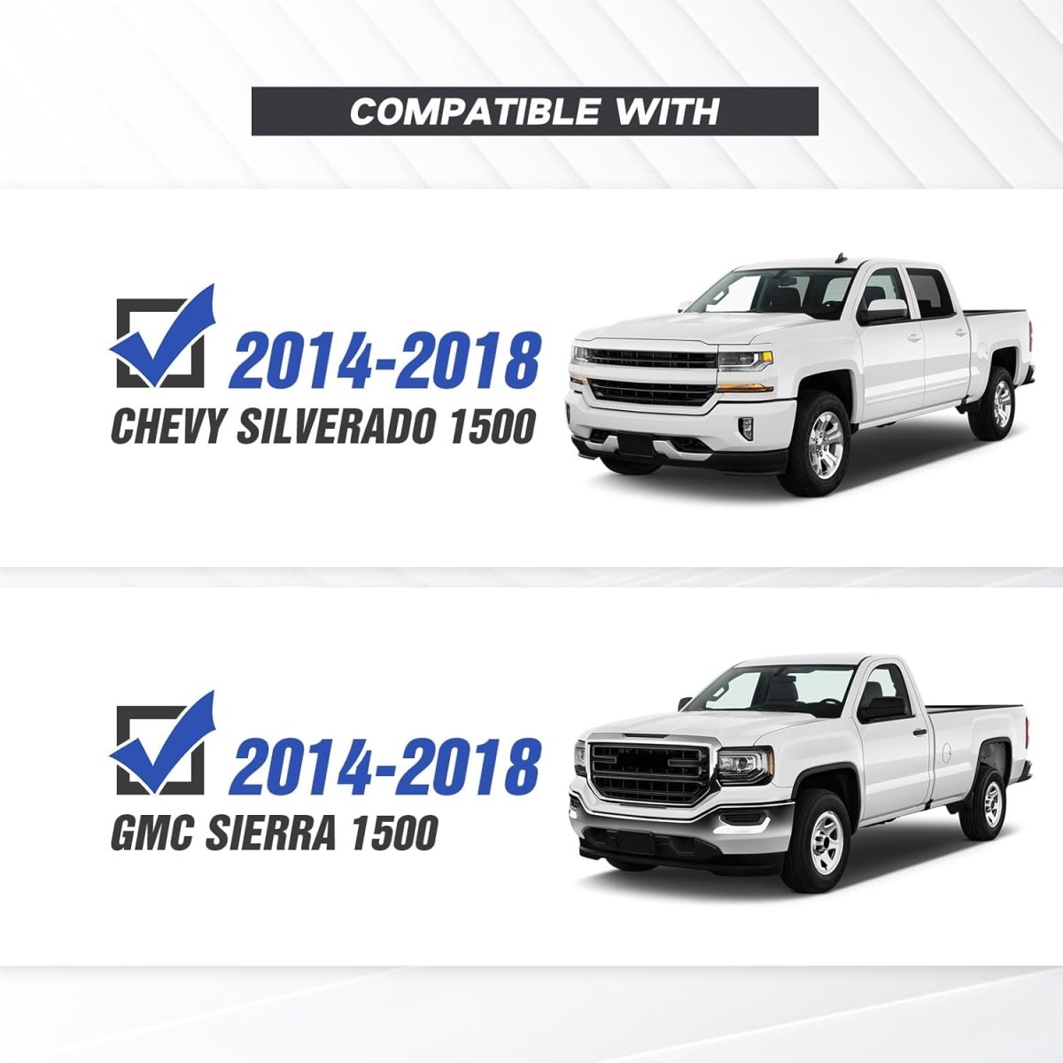Heavy Duty Rear Truck Bumpers for 2014-2018 Chevy Silverado 1500 & GMC Sierra 1500 | Yzona