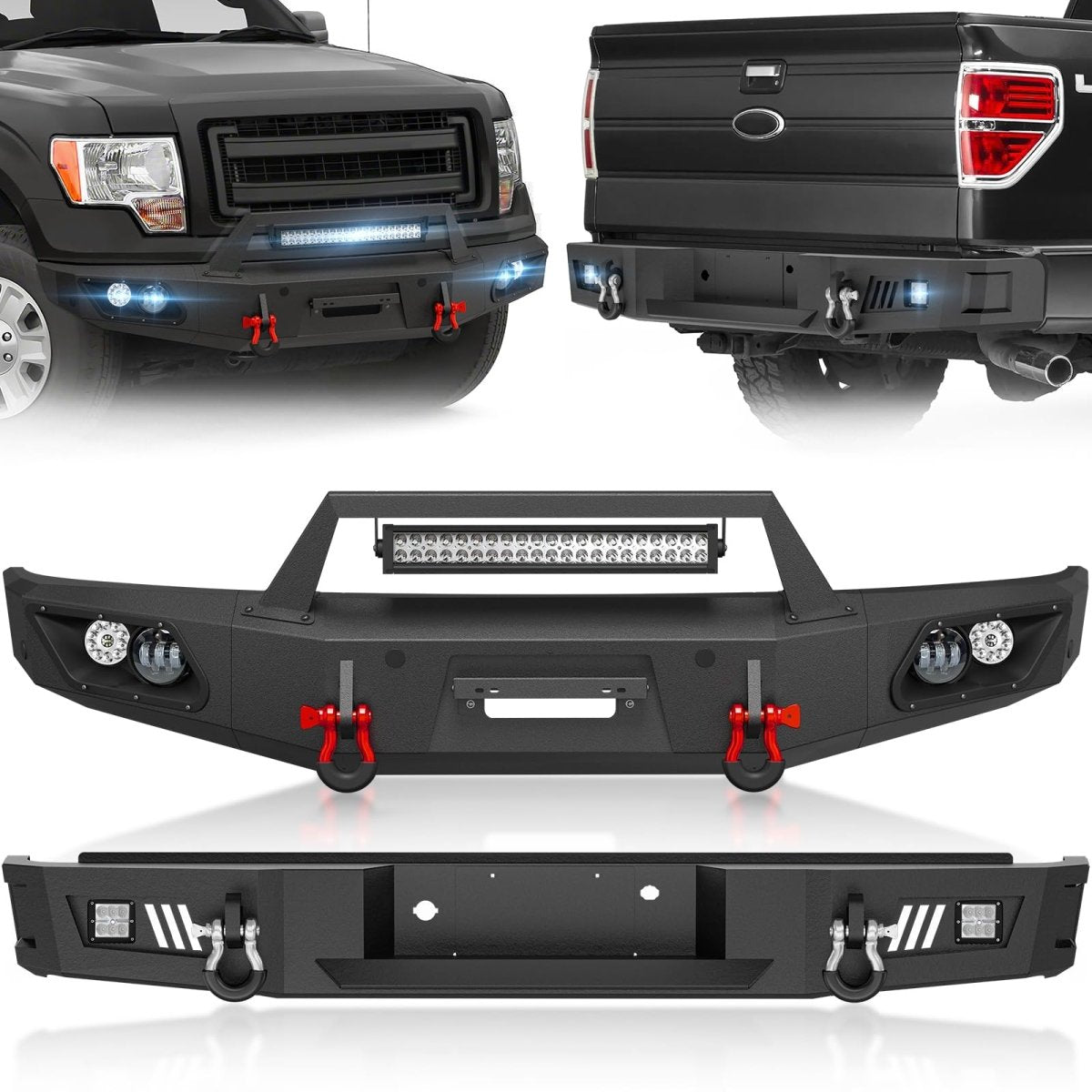 Winch Plate Front & Rear Car Bumpers for Sale 2015-2017 Ford F150(Excluding Raptor and Ecoboost) with Winch Plate | Yzona