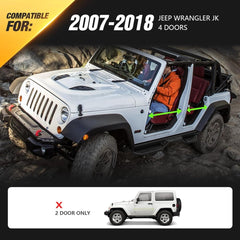 for Jeep Wrangler Running Boards Side Steps Jeep Wrangler JK JKU Unlimited 4 Doors(07-18) | Yzona
