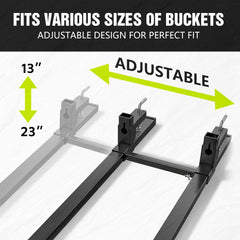43" 3000 LBS Heavy Duty Clamp on Pallet Forks for Tractor Bucket | Yzona