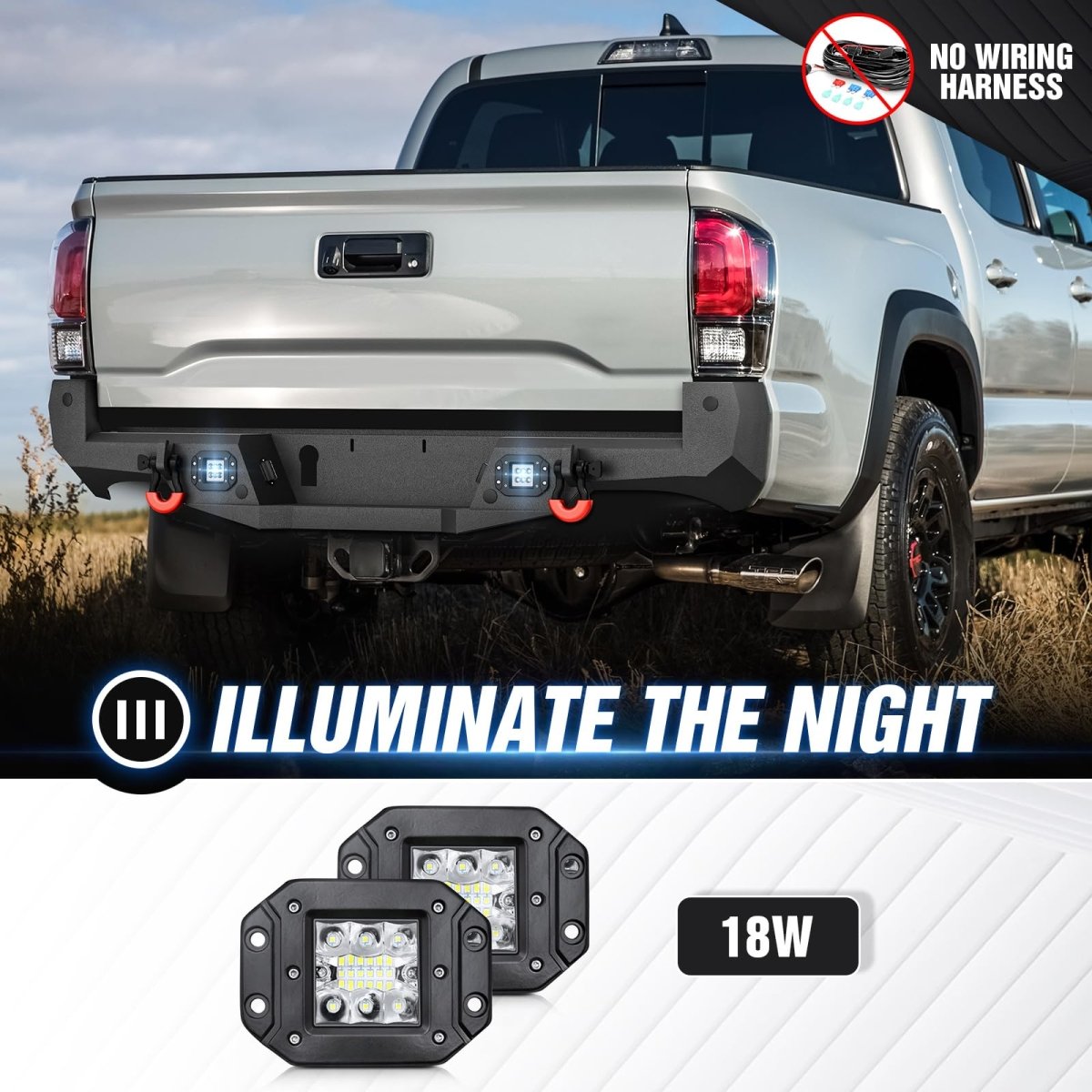 Replacement Truck Bumpers Compatible with 2016-2023 Toyota Tacoma - Yzona