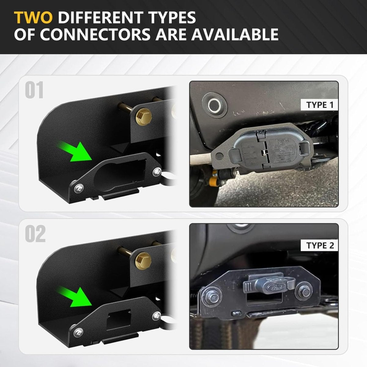 for Ford Bronco 2 Inch Trailer Hitch Receiver | 21-25 Ford Bronco 2 Door & 4 Door Hitch Receiver with Cover | Yzona