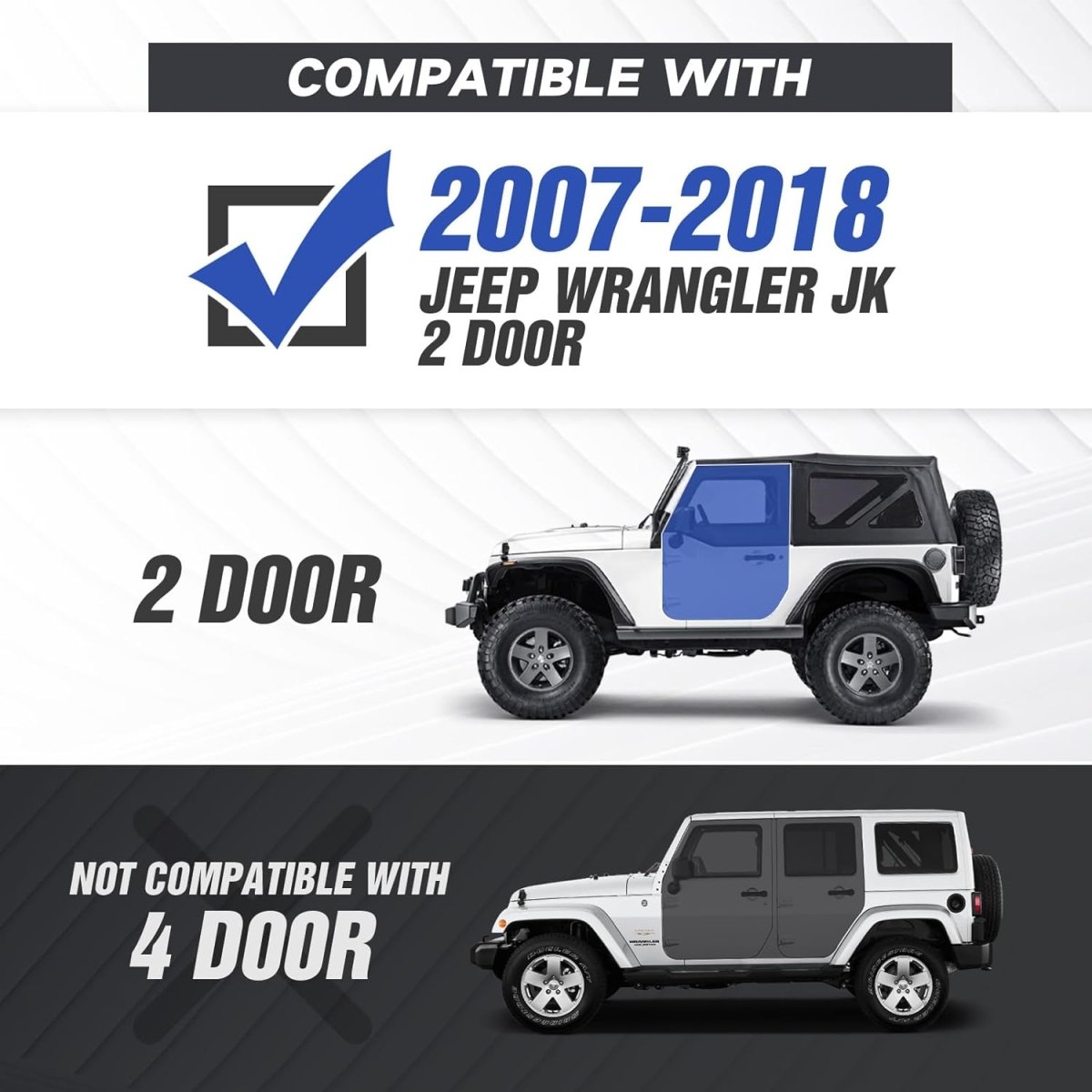 Off-Road Jeep Wrangler Step Running Boards Compatible with JK 2 Doors(07-18) | Yzona