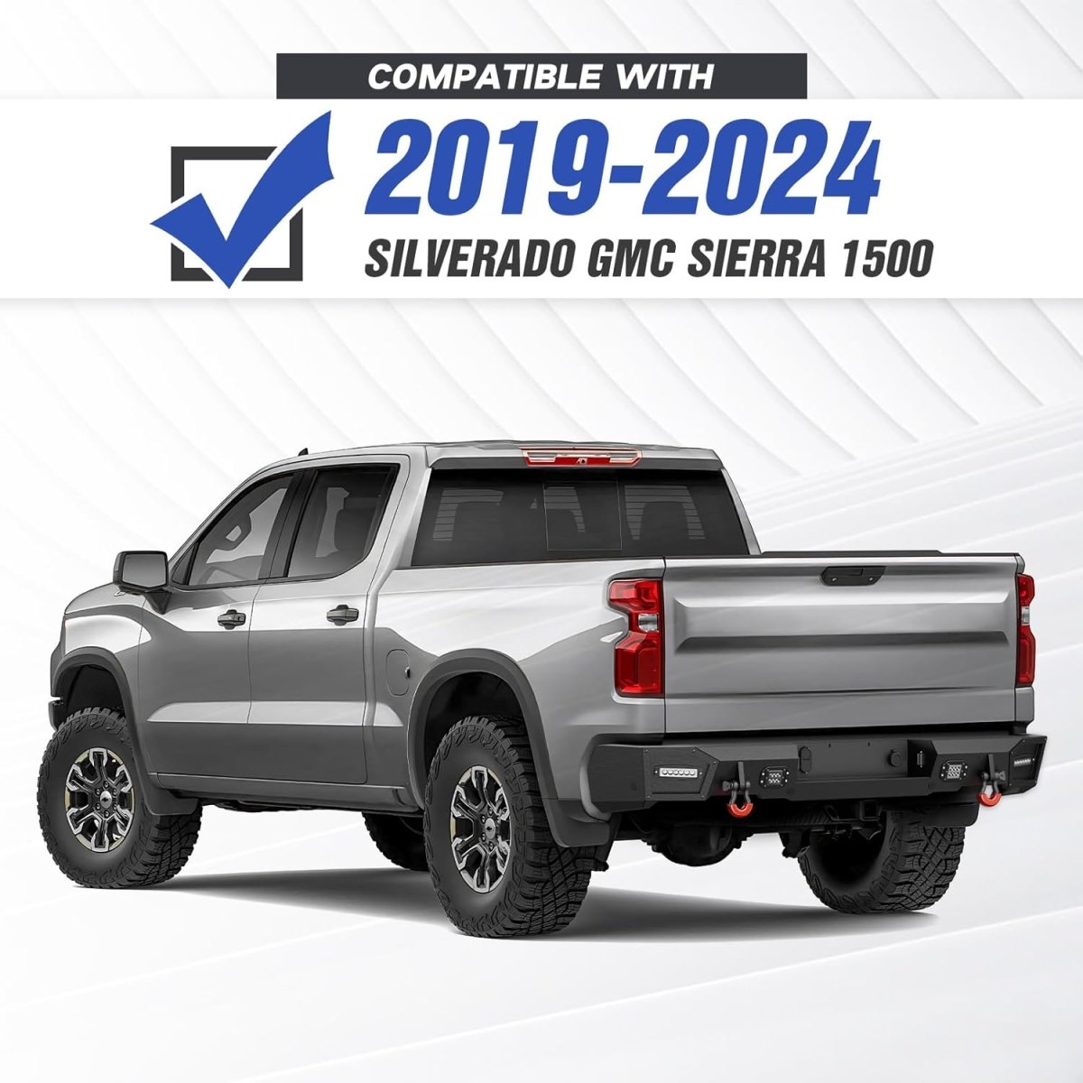 Rear Overland Durable Bumpers for 2019-2024 Chevy Chevrolet Silverado 1500 & GMC Sierra 1500 | Yzona