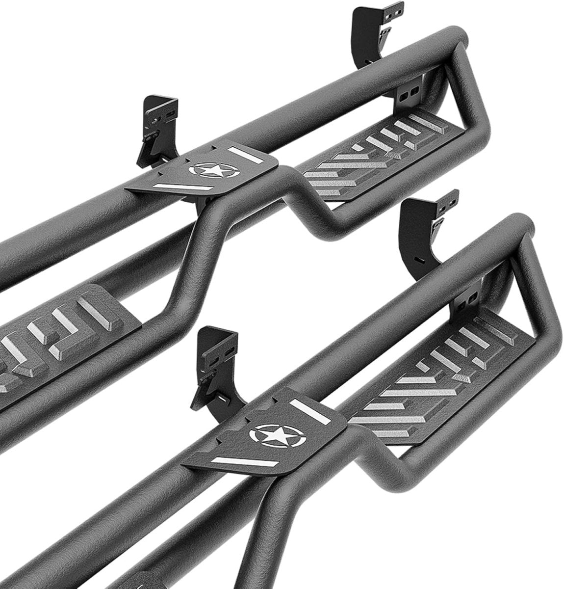 All Black Running Boards for 2009-2018 Dodge Ram 1500 - Included 2019-2024 1500 Classic | 2010-2024 Ram 2500 3500 | Yzona