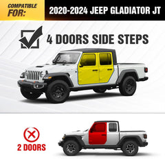 Wheel to Wheel Running Boards Drop Side Steps for Jeep Gladiator JT 4 Door(20-25) | Yzona