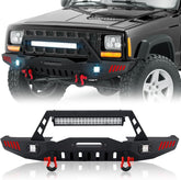 Affordable Front Bumper for 1984-2001 Jeep Cherokee XJ (2/4 Doors) with Paintable Decor | Yzona
