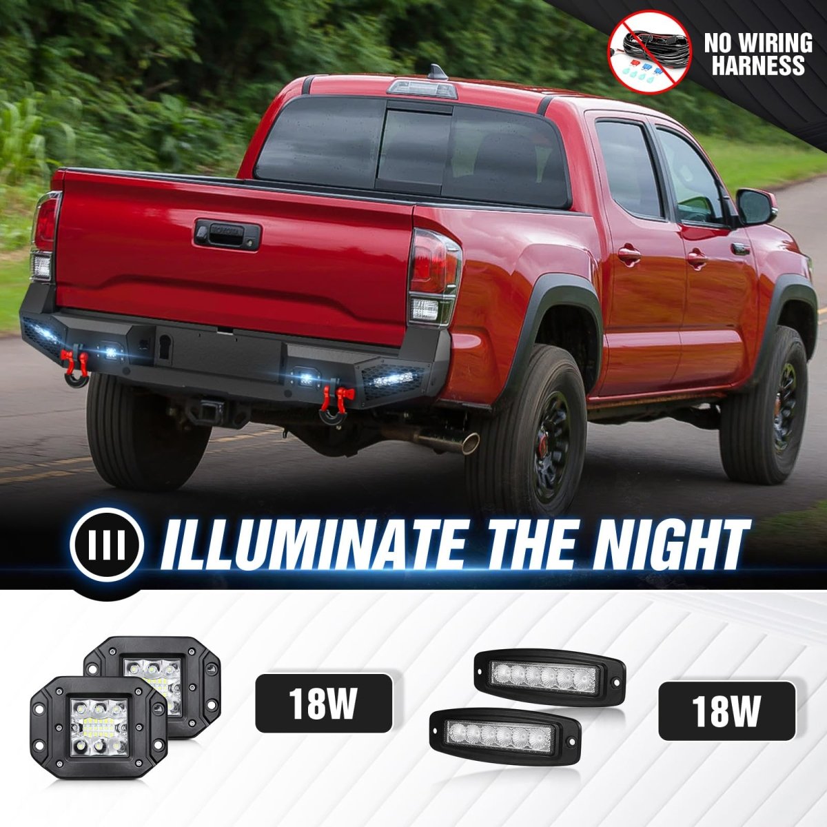 for Toyota Tacoma Aftermarket Bumpers Compatible with 2016-2023 Toyota Tacoma 3rd Gen | Yzona