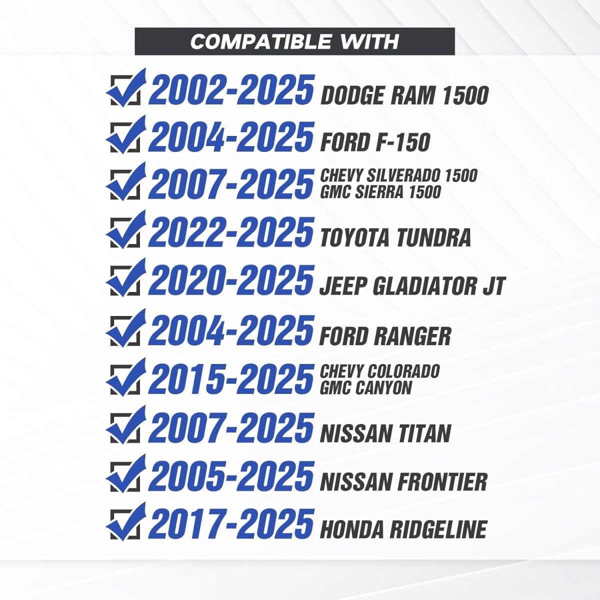 Overland Rack for Pickup Bed for Ram 1500/ Tundra/Silverado & Sierra 1500/ F150/Gladiator JT/Titan | Yzona