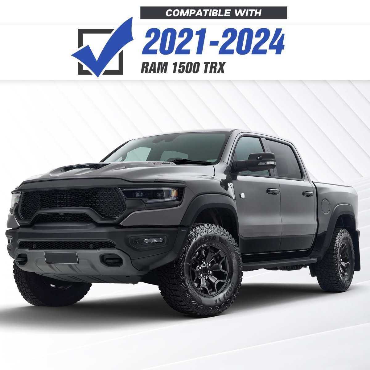 Aftermarket Replacement Bumpers Compatible with 2021-2024 Dodge Ram 1500 TRX - Yzona