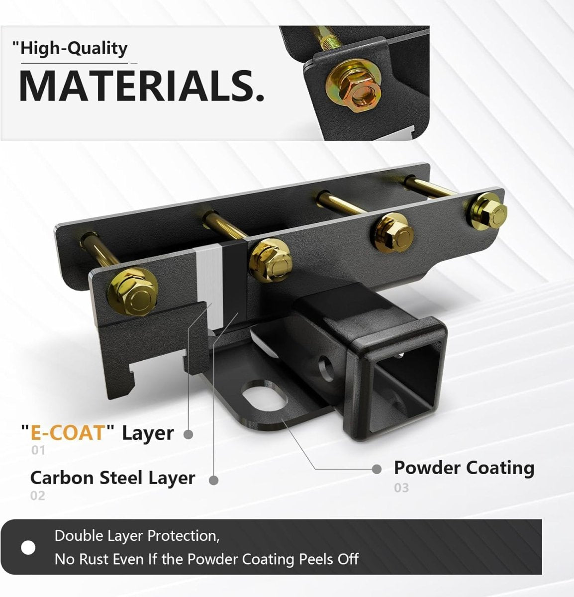 Tow Trailer Hitch Receiver Adapter with 4-Pin Wiring Harness | 07-18 Jeep Wrangler JK JKU Hitch Receiver with Cover | Yzona