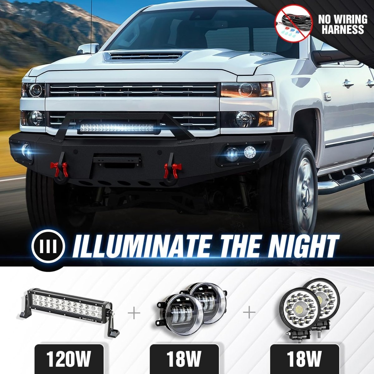 Winch Bumpers for Trucks 15-19 Chevy Silverado 2500 3500 HD Off-Road Bumper Equipped with Winch Plate | Yzona