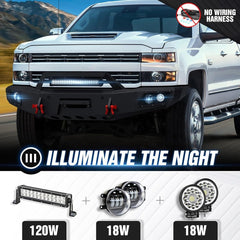 Winch Bumpers for Trucks 15-19 Chevy Silverado 2500 3500 HD Off-Road Bumper Equipped with Winch Plate | Yzona