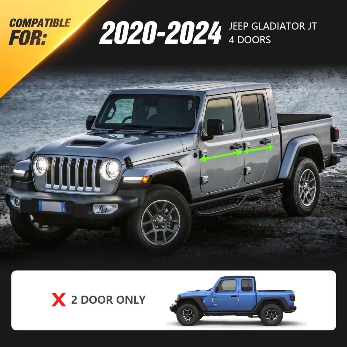 for Jeep Gladiator JT Step Running Boards 4 Door(20-25) | Yzona