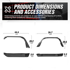 Truck Wheel Fender Flares Compatible with 2020-2024 Jeep Gladiator JT | Yzona