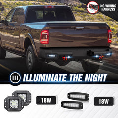 Rear Steel Bumpers for Ram 1500 Compatible with 2019-2025 Dodge Ram 1500 (Excluding Ram 1500 Classic) | Yzona