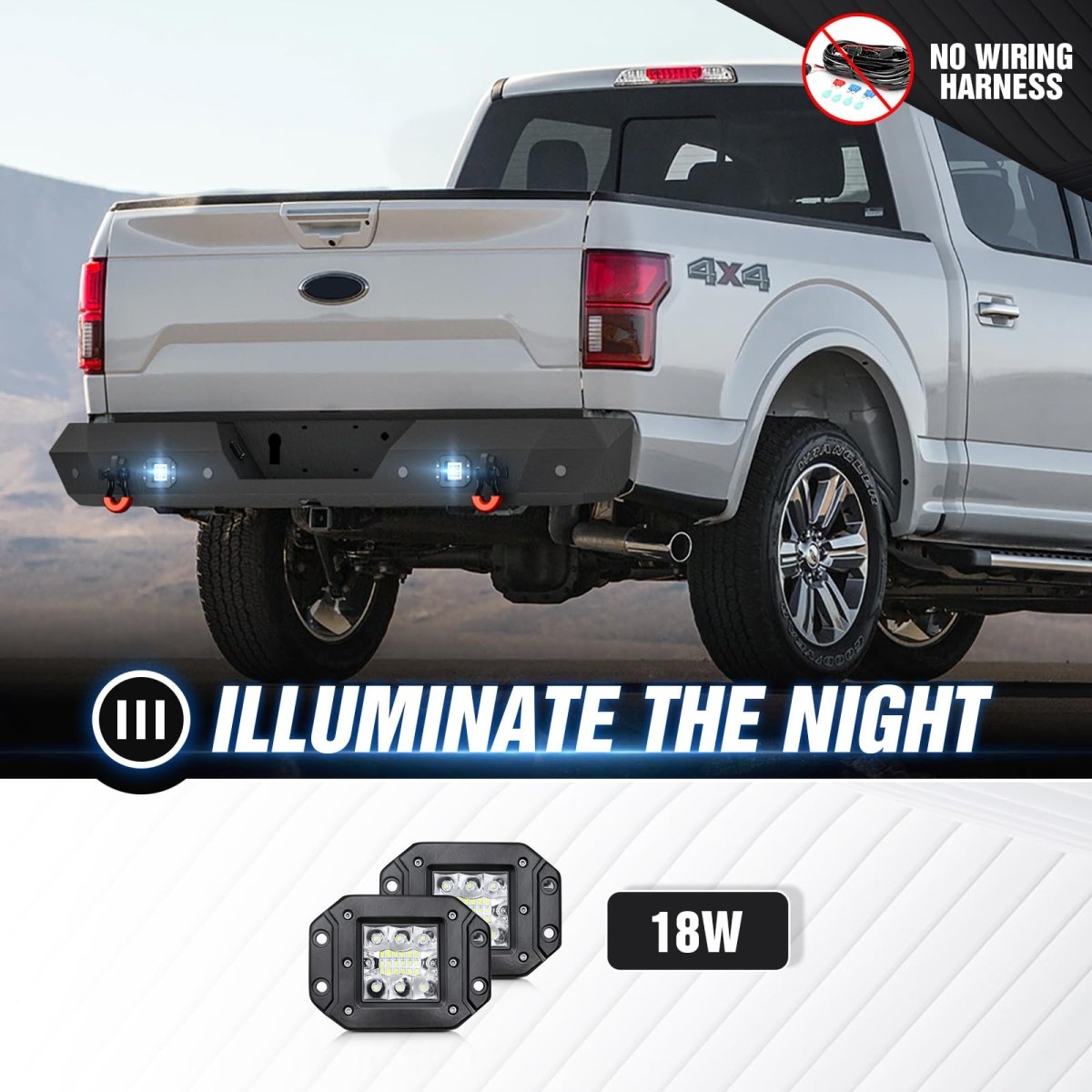 Aftermarket Super Duty Bumpers Compatible with 2015-2020 F150 XLT & LTD & Platinum Edition | Yzona