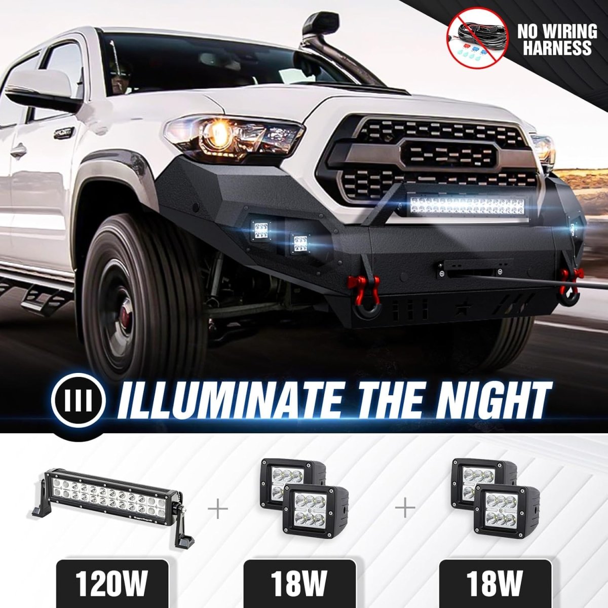 Aftermarket Front Bumpers for Toyota Tacoma Compatible with 2016-2023 Toyota Tacoma w/Skid Plate | Yzona
