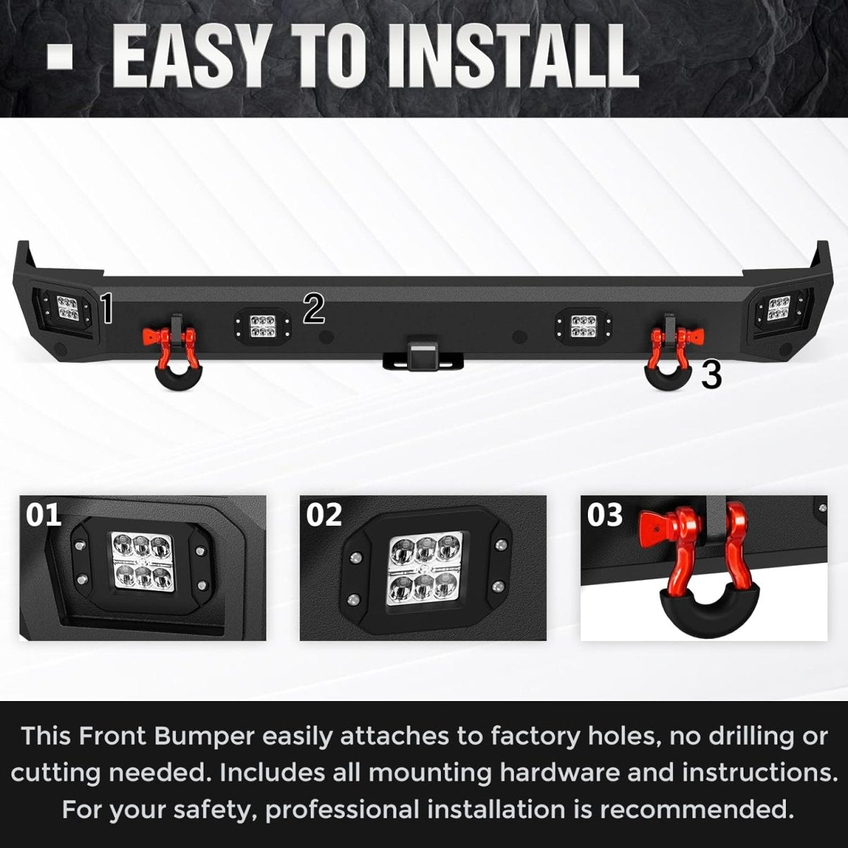 Best Replacement Bumper for 1999-2004 Land Rover Discovery 2 Rock Crawler Bumper | Yzona